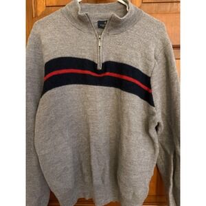 Brooks Brothers Extra Fine Merino Wool Sweater Mens M/L (38-42) Gray Quarter Zip